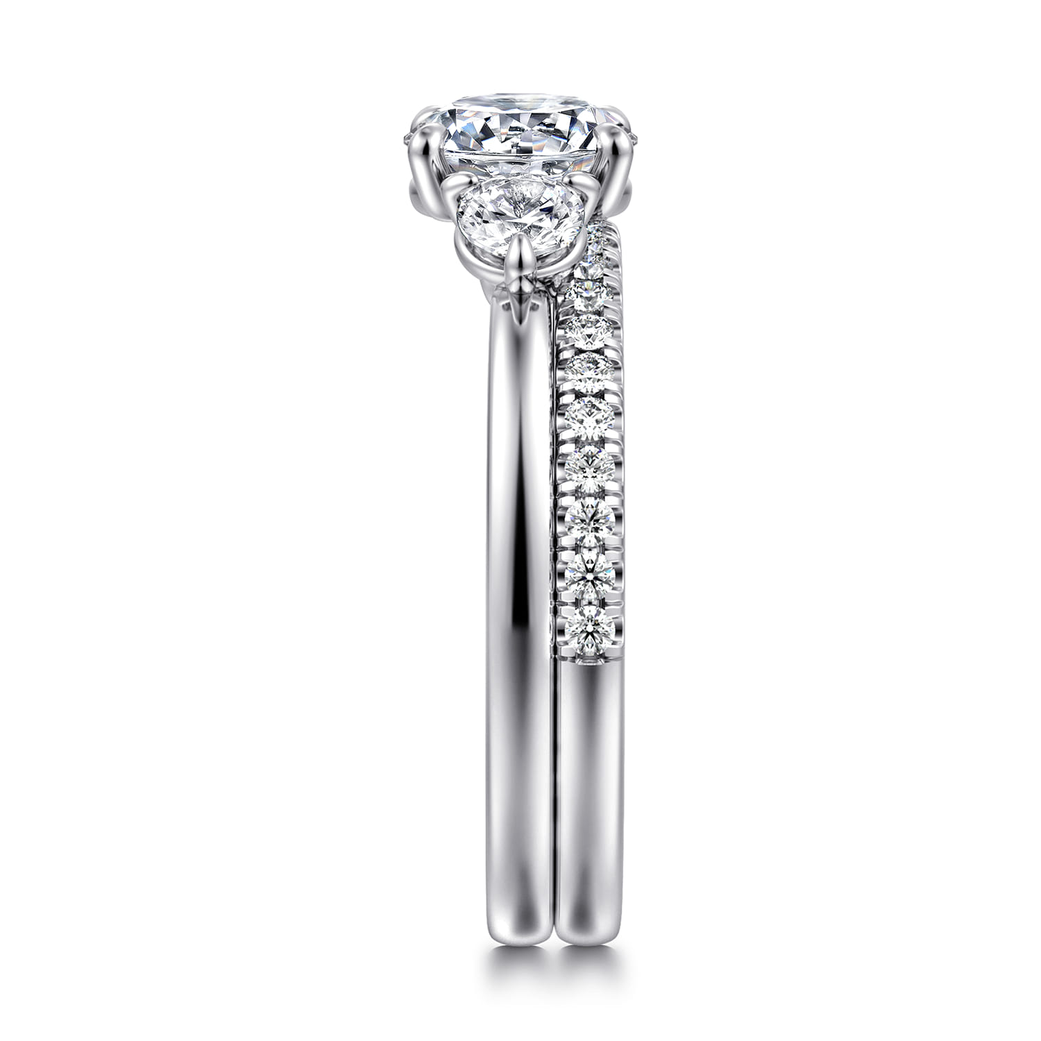 14K White Gold Diamond Matching Wedding Band - 0.22 ct - Shot 5