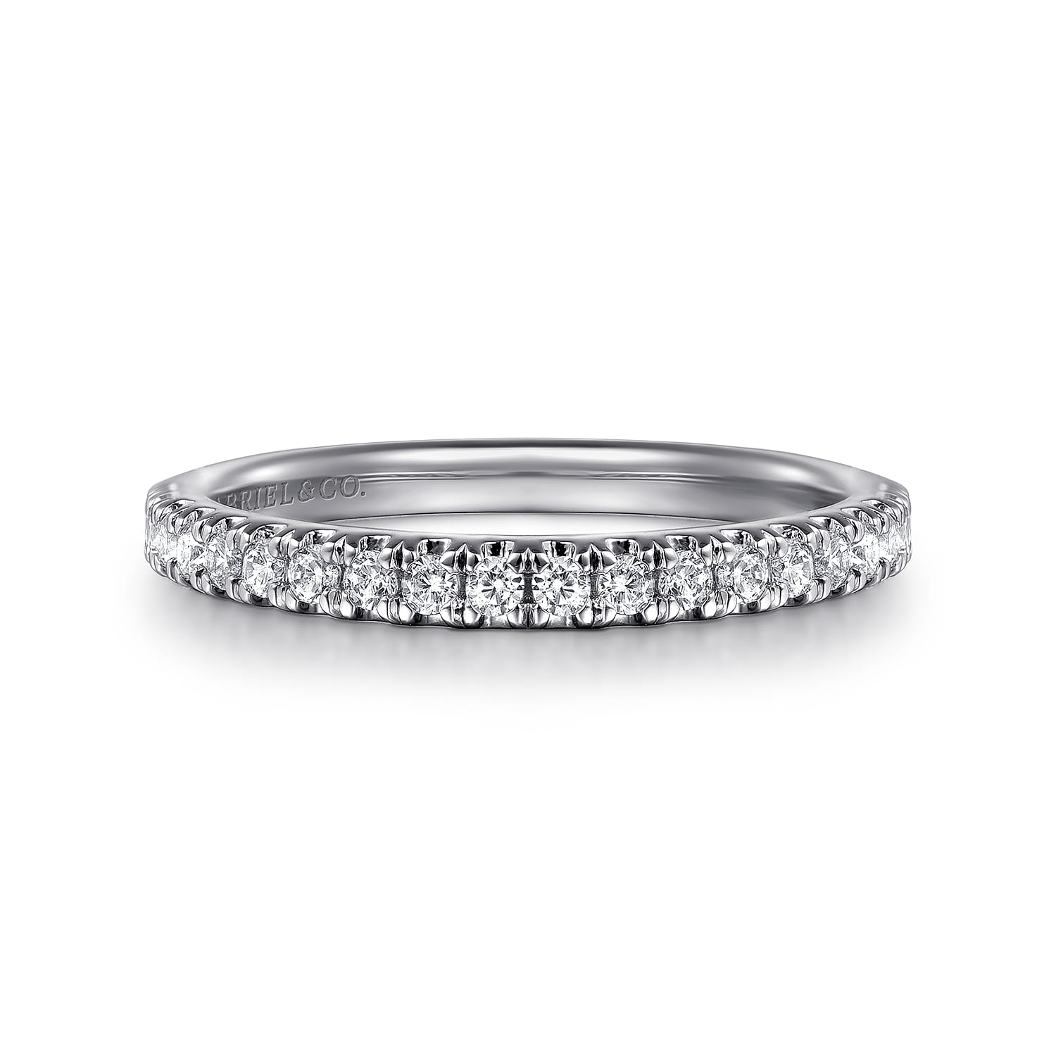 14K White Gold Diamond Matching Wedding Band - 0.25 ct - Shot 1