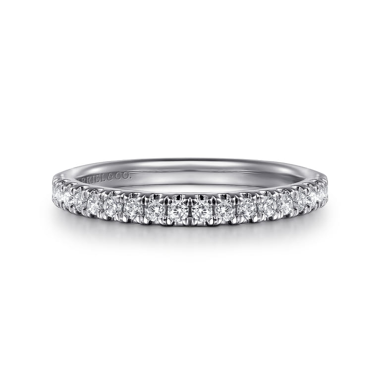 14K White Gold Diamond Matching Wedding Band - 0.25 ct - Shot 1