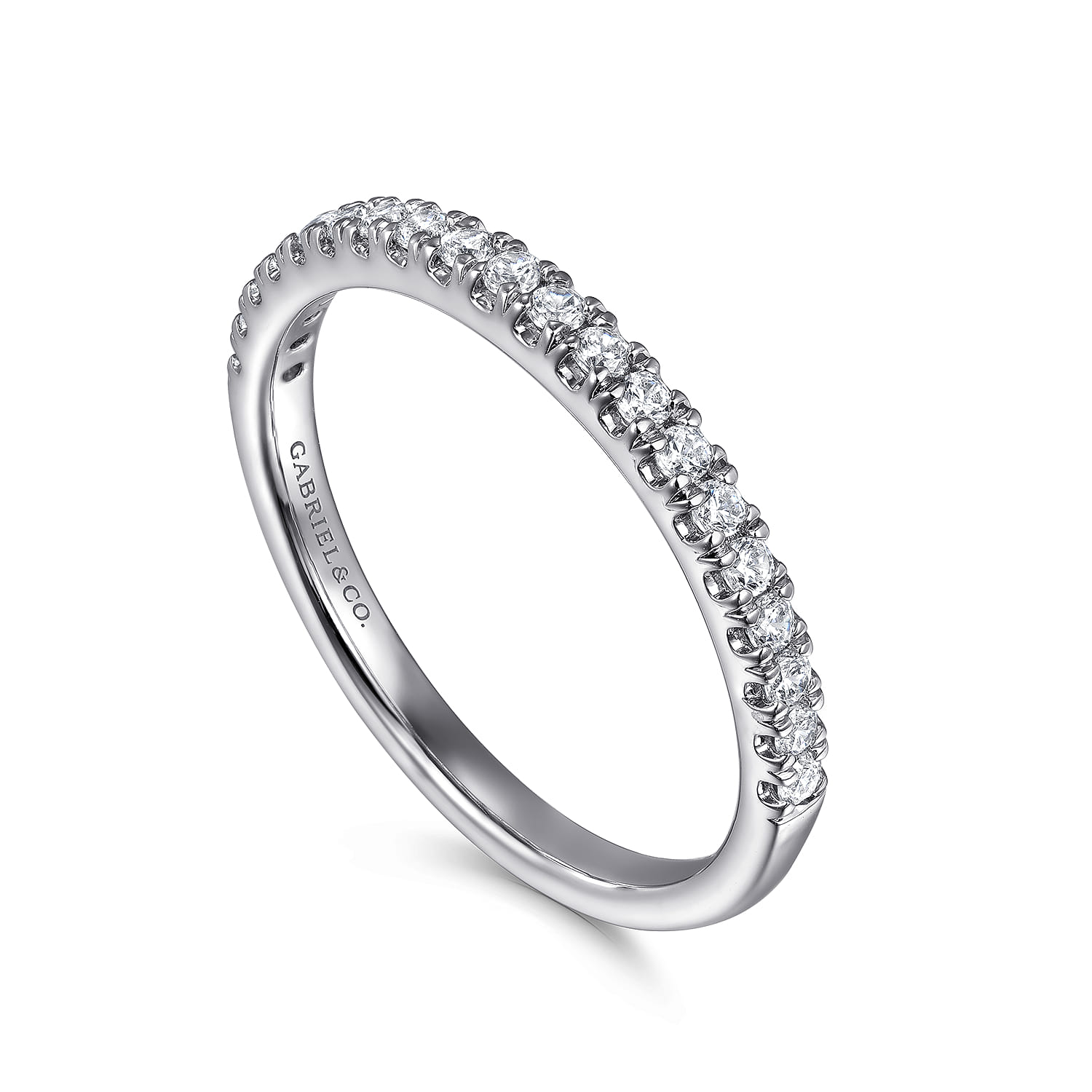 14K White Gold Diamond Matching Wedding Band - 0.25 ct - Shot 3
