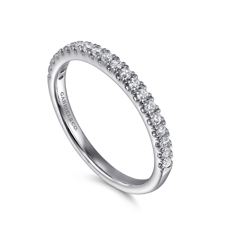 14K White Gold Diamond Matching Wedding Band - 0.25 ct - Shot 3