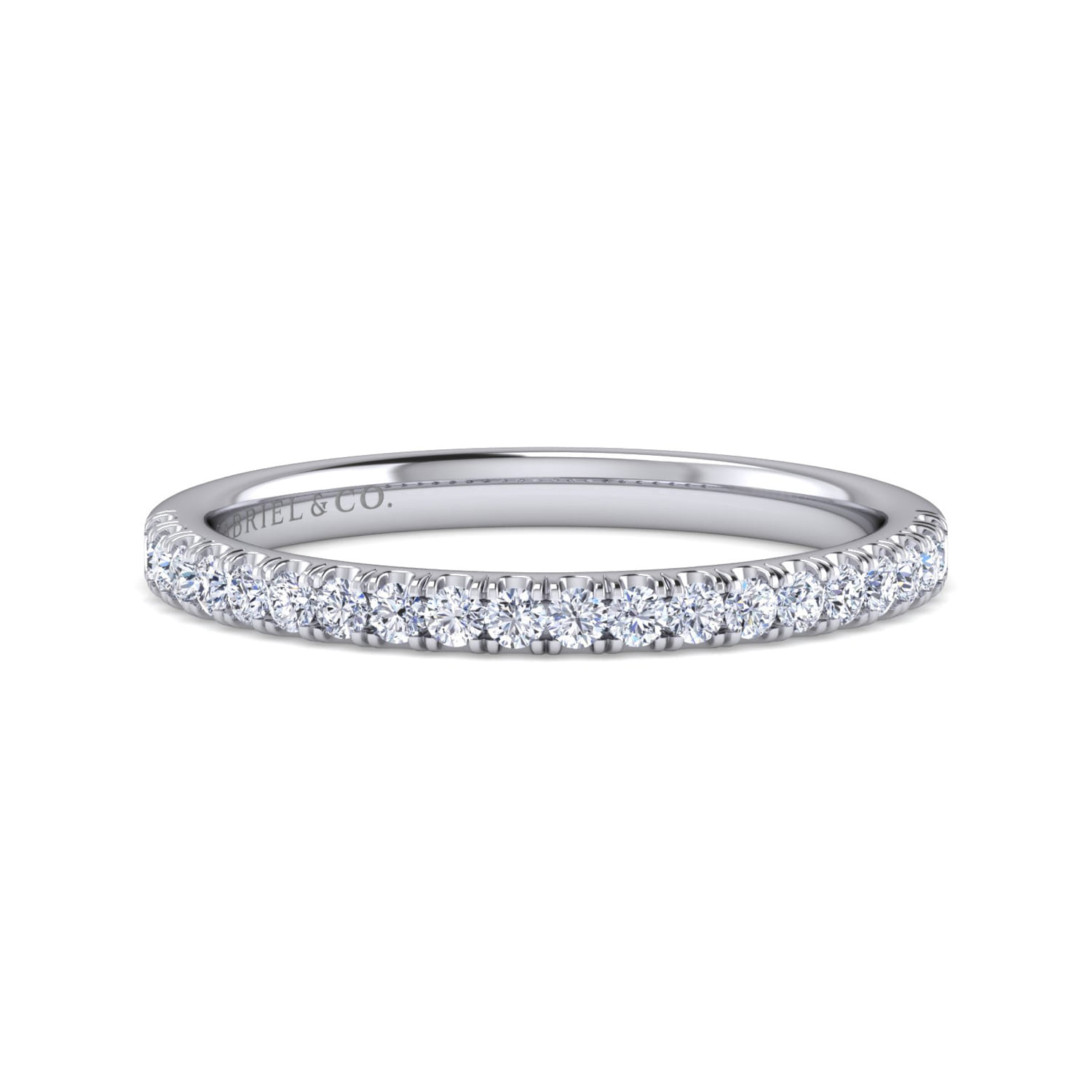 14K White Gold Diamond Matching Wedding Band - 0.25 ct - Shot 1
