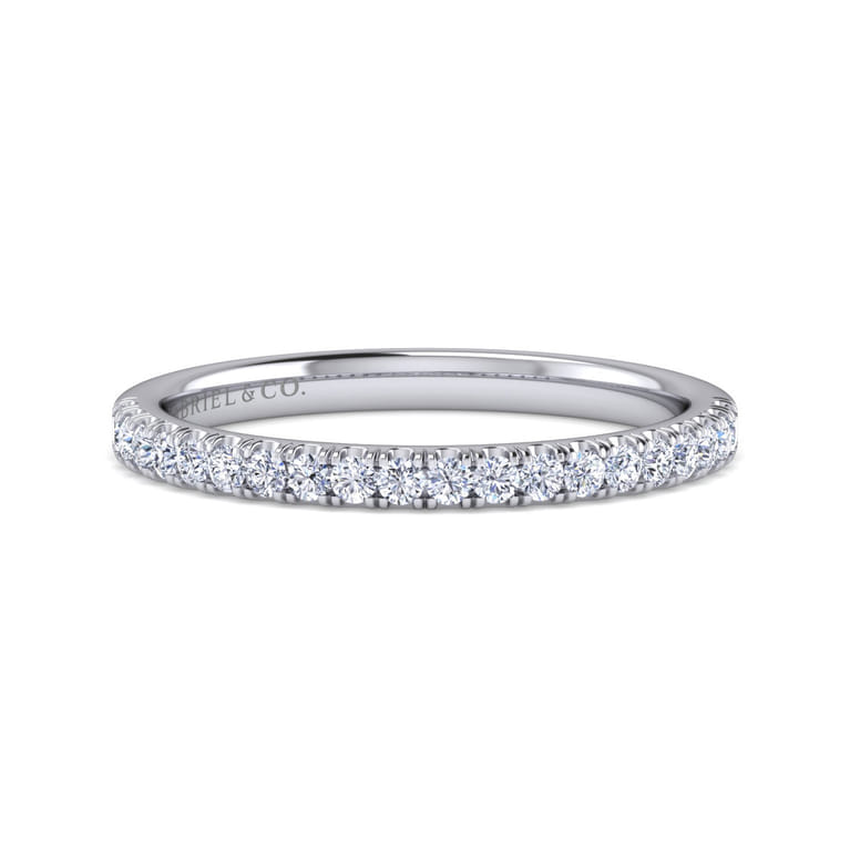 14K White Gold Diamond Matching Wedding Band - 0.25 ct - Shot 1