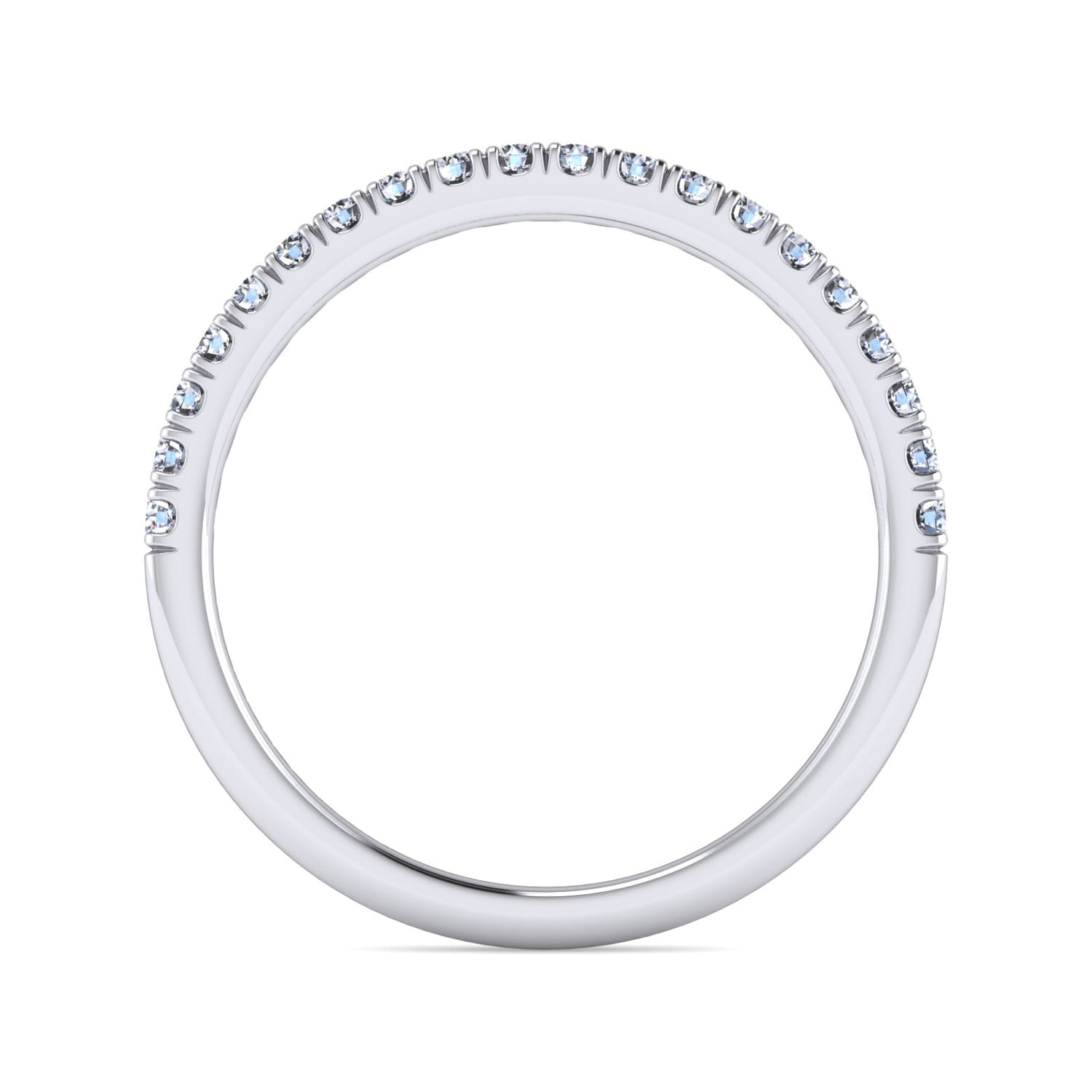 14K White Gold Diamond Matching Wedding Band - 0.25 ct - Shot 2