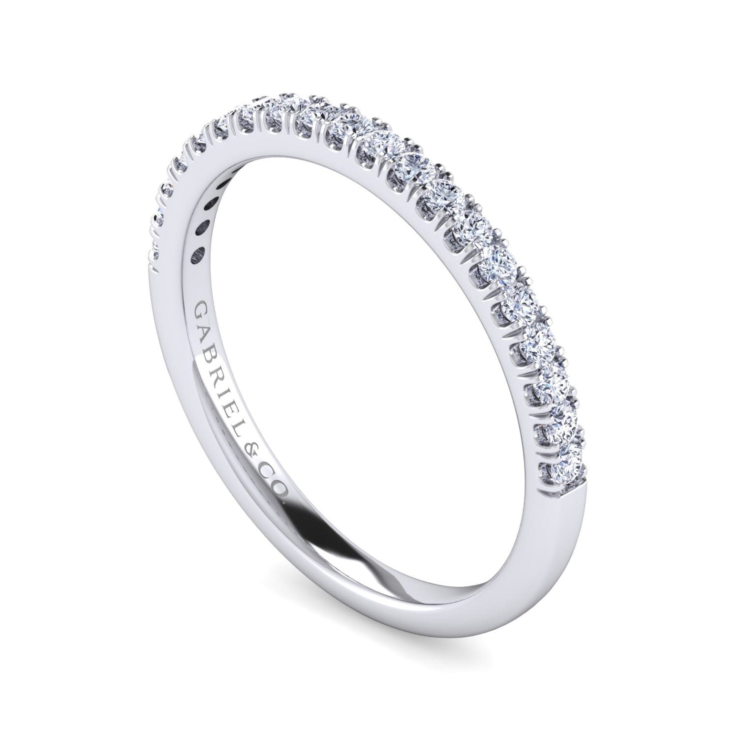 14K White Gold Diamond Matching Wedding Band - 0.25 ct - Shot 3