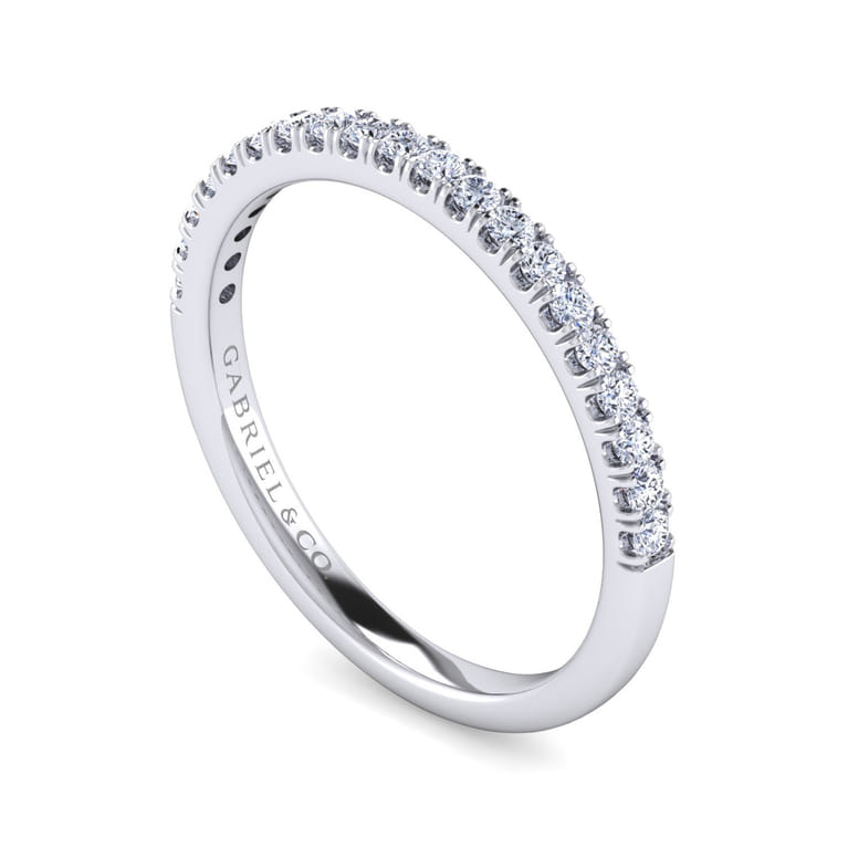 14K White Gold Diamond Matching Wedding Band - 0.25 ct - Shot 3
