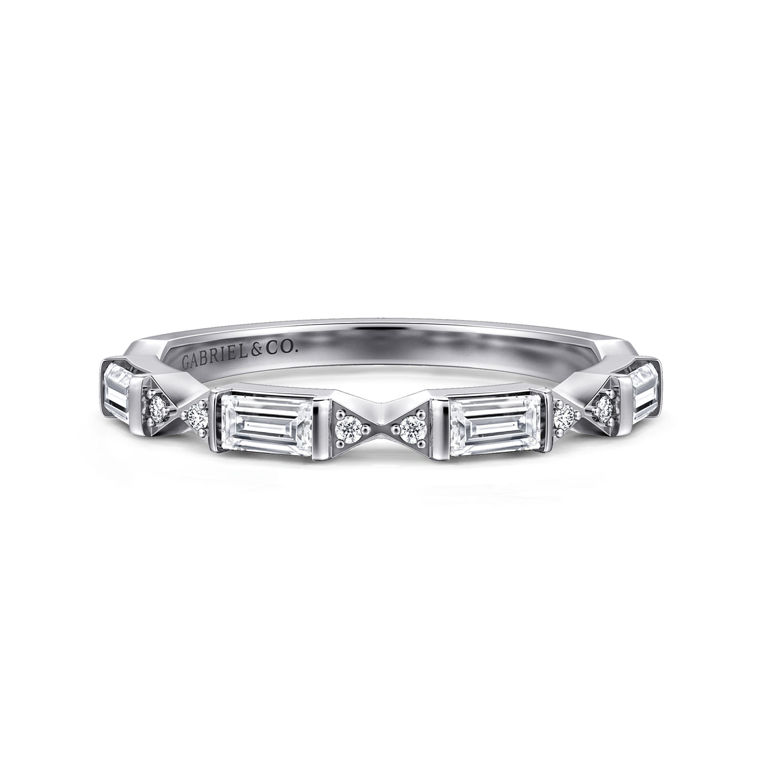 14K White Gold Diamond Matching Wedding Band - 0.4 ct - Shot 1