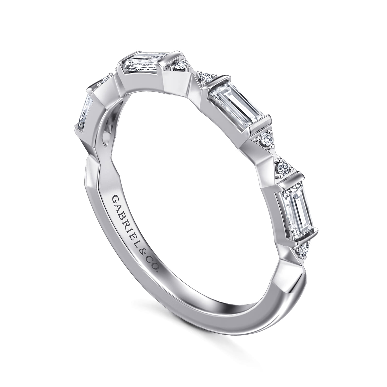 14K White Gold Diamond Matching Wedding Band - 0.4 ct - Shot 3