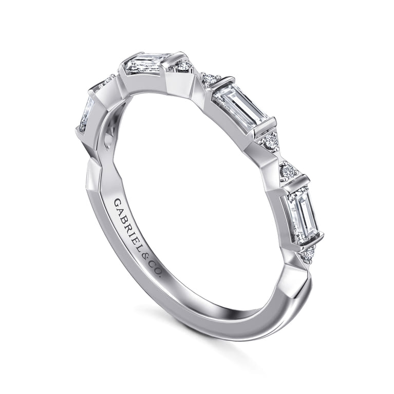 14K White Gold Diamond Matching Wedding Band - 0.4 ct - Shot 3