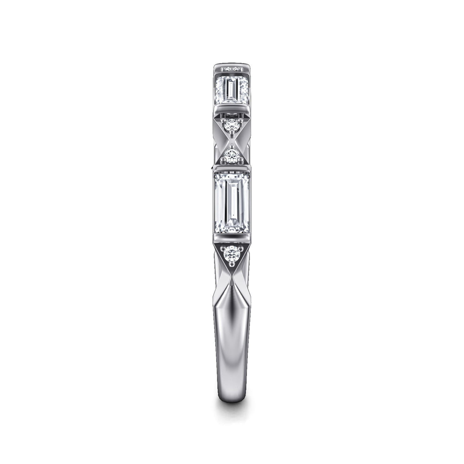 14K White Gold Diamond Matching Wedding Band - 0.4 ct - Shot 4