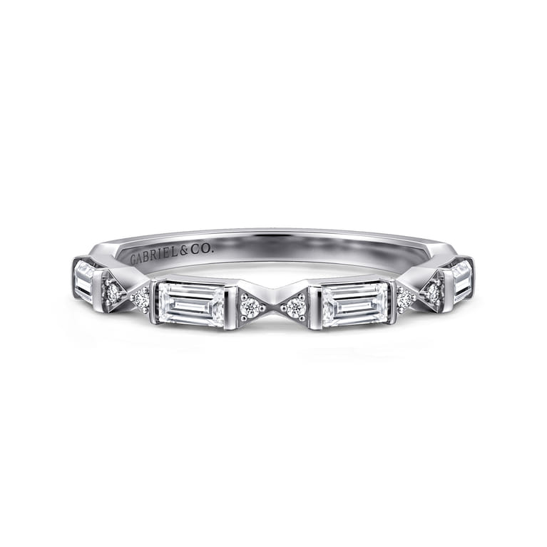 14K White Gold Diamond Matching Wedding Band - 0.4 ct - Shot 1
