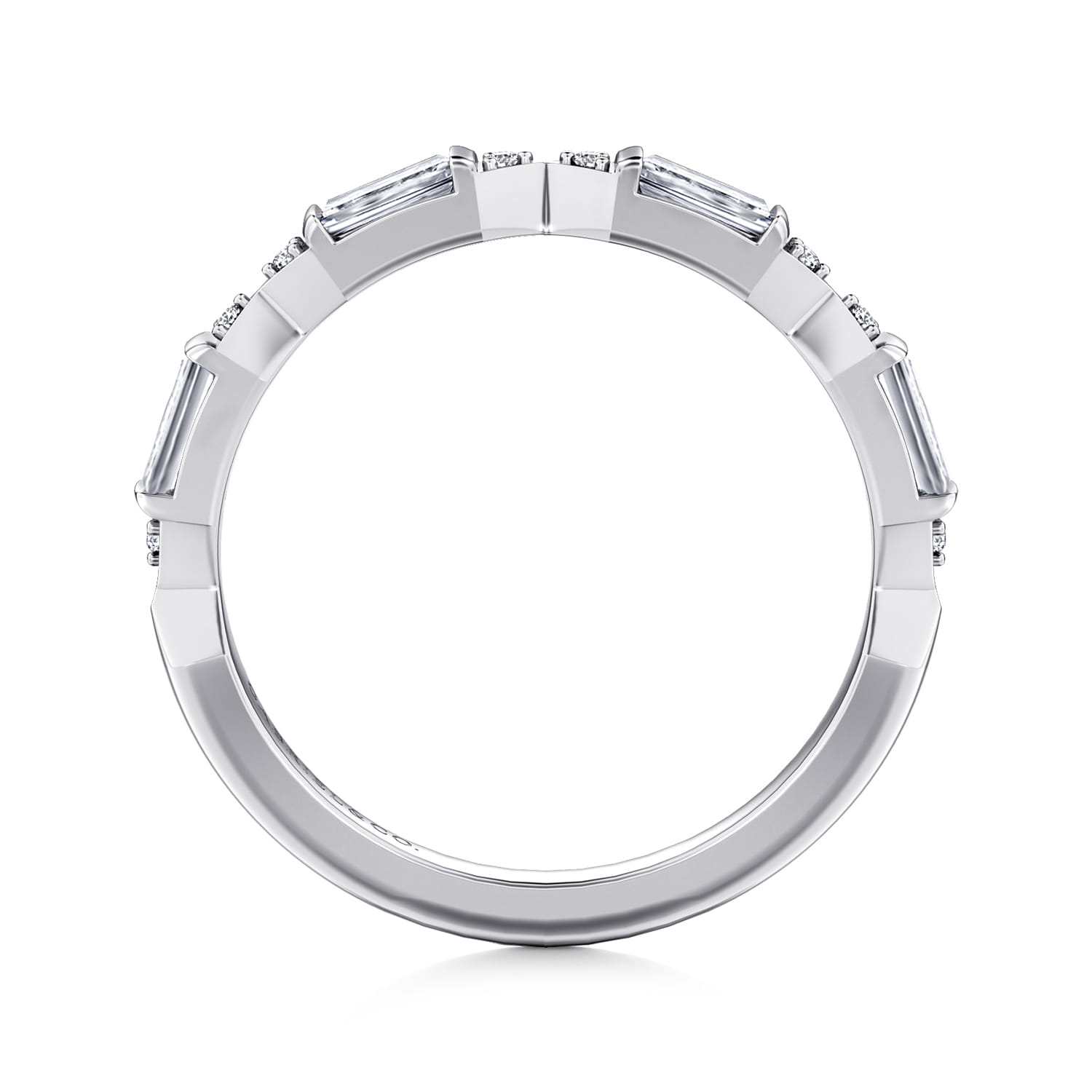 14K White Gold Diamond Matching Wedding Band - 0.4 ct - Shot 2