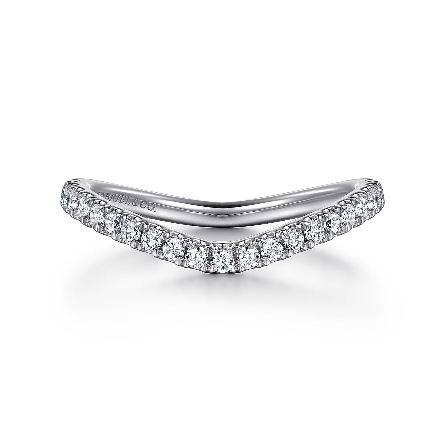 14K White Gold Diamond Matching Wedding Band - 0.28 ct - Shot 1