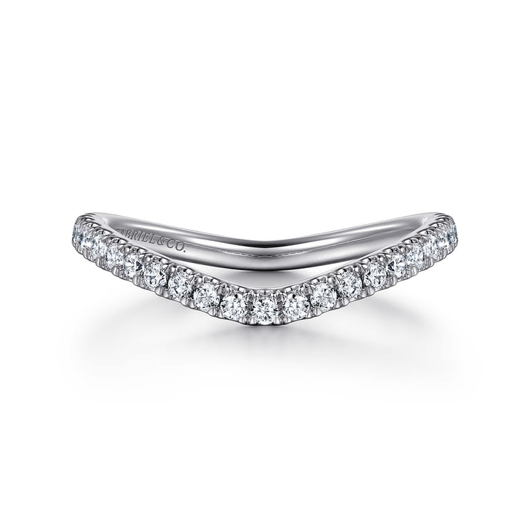 14K White Gold Diamond Matching Wedding Band - 0.28 ct - Shot 1
