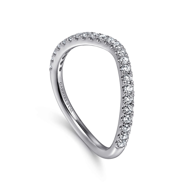 14K White Gold Diamond Matching Wedding Band - 0.28 ct - Shot 3