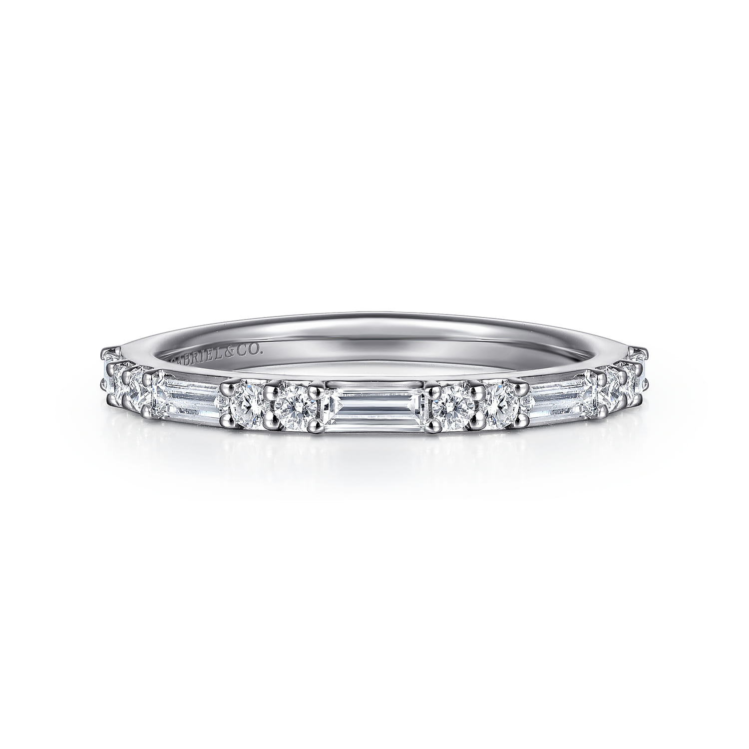 14K White Gold Diamond Matching Wedding Band - 0.33 ct - Shot 1
