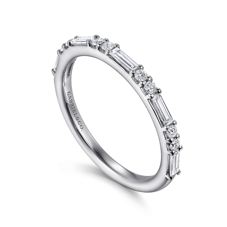 14K White Gold Diamond Matching Wedding Band - 0.33 ct - Shot 3