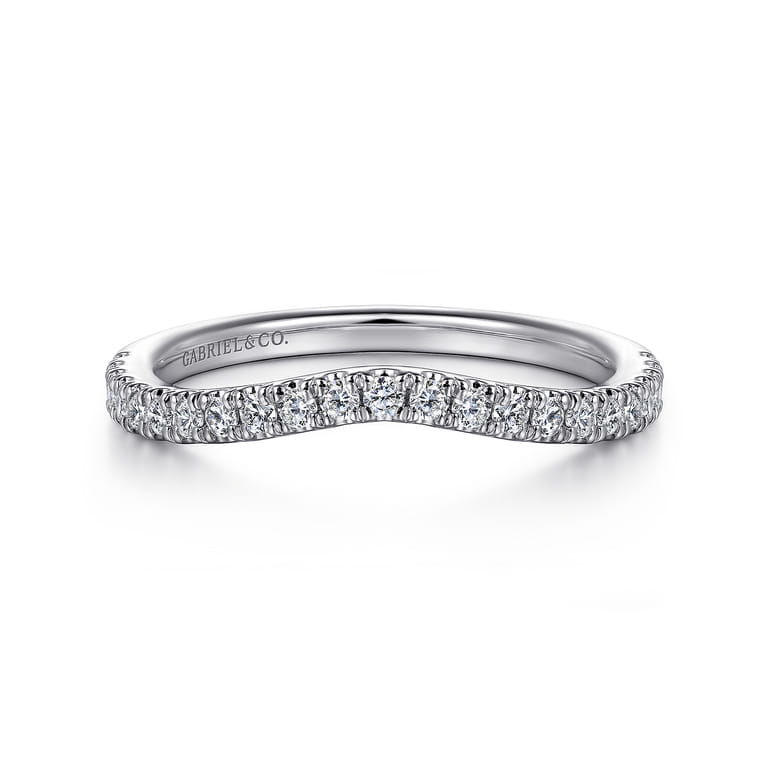 14K White Gold Diamond Matching Wedding Band - 0.3 ct - Shot 1