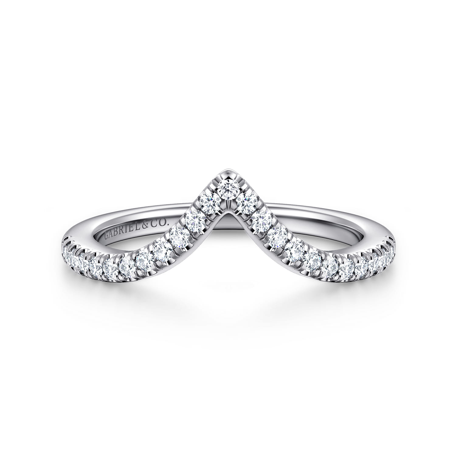 14K White Gold Diamond Matching Wedding Band - 0.19 ct - Shot 1