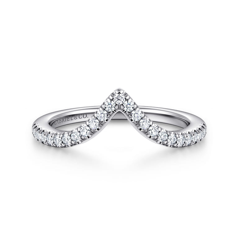 14K White Gold Diamond Matching Wedding Band - 0.19 ct - Shot 1