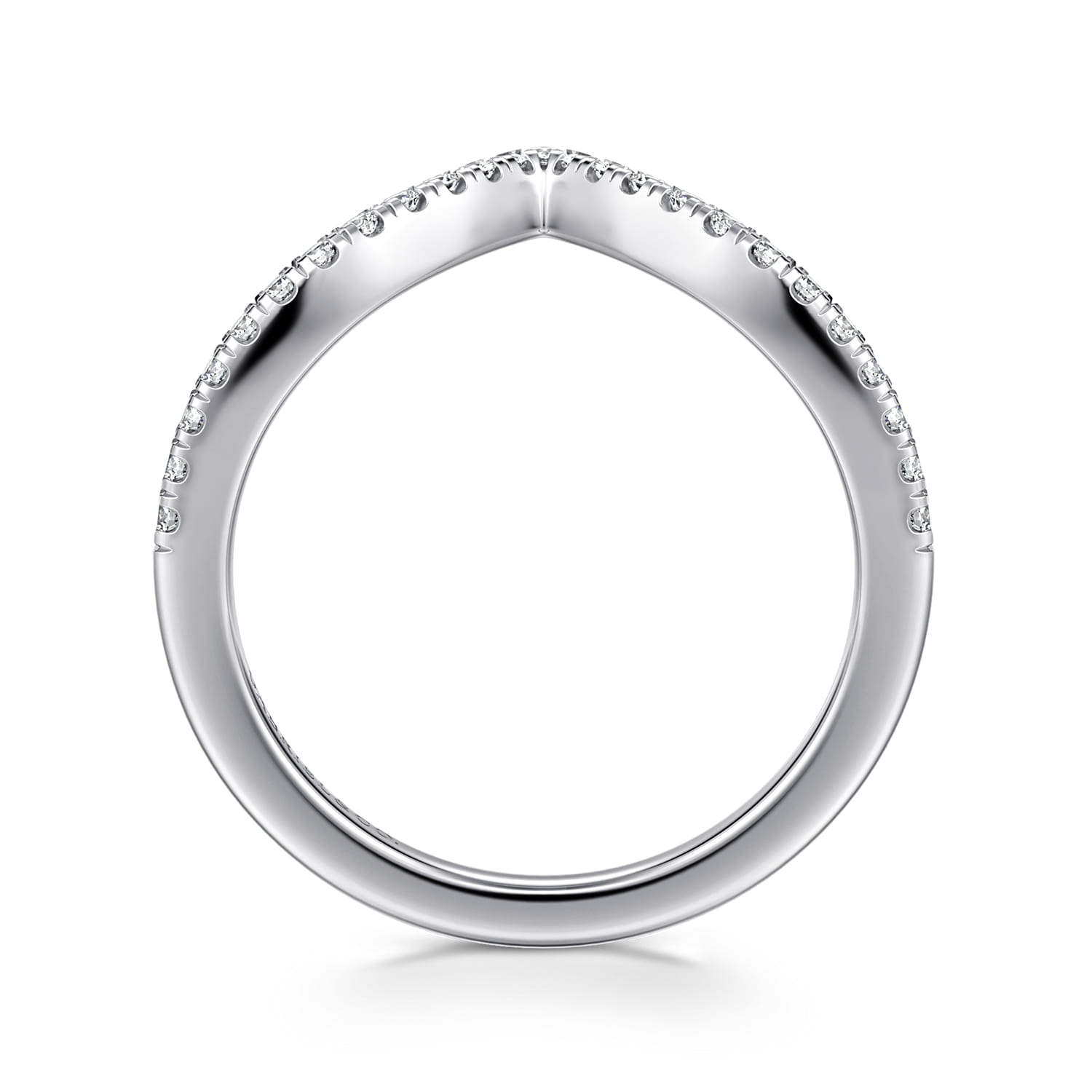 14K White Gold Diamond Matching Wedding Band - 0.19 ct - Shot 2