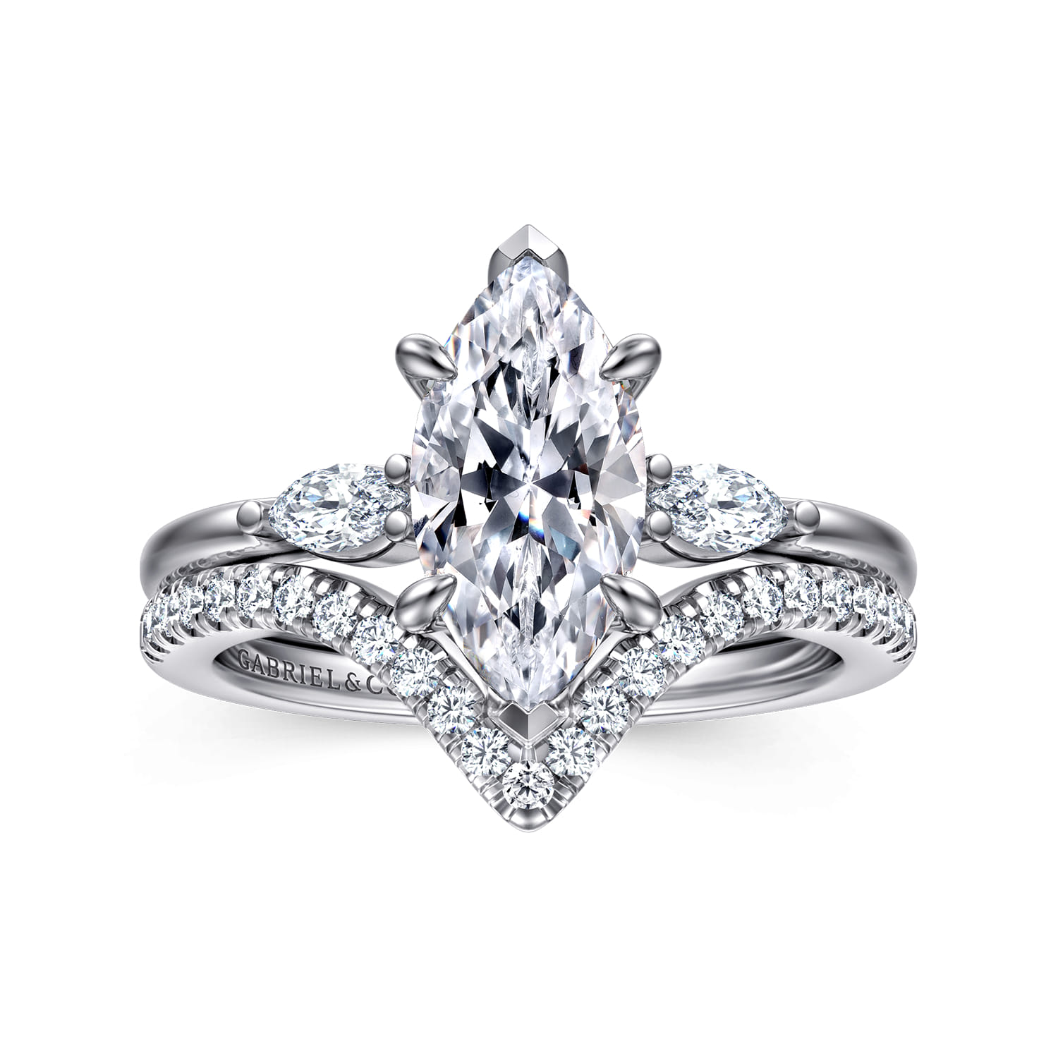 14K White Gold Diamond Matching Wedding Band - 0.19 ct - Shot 4