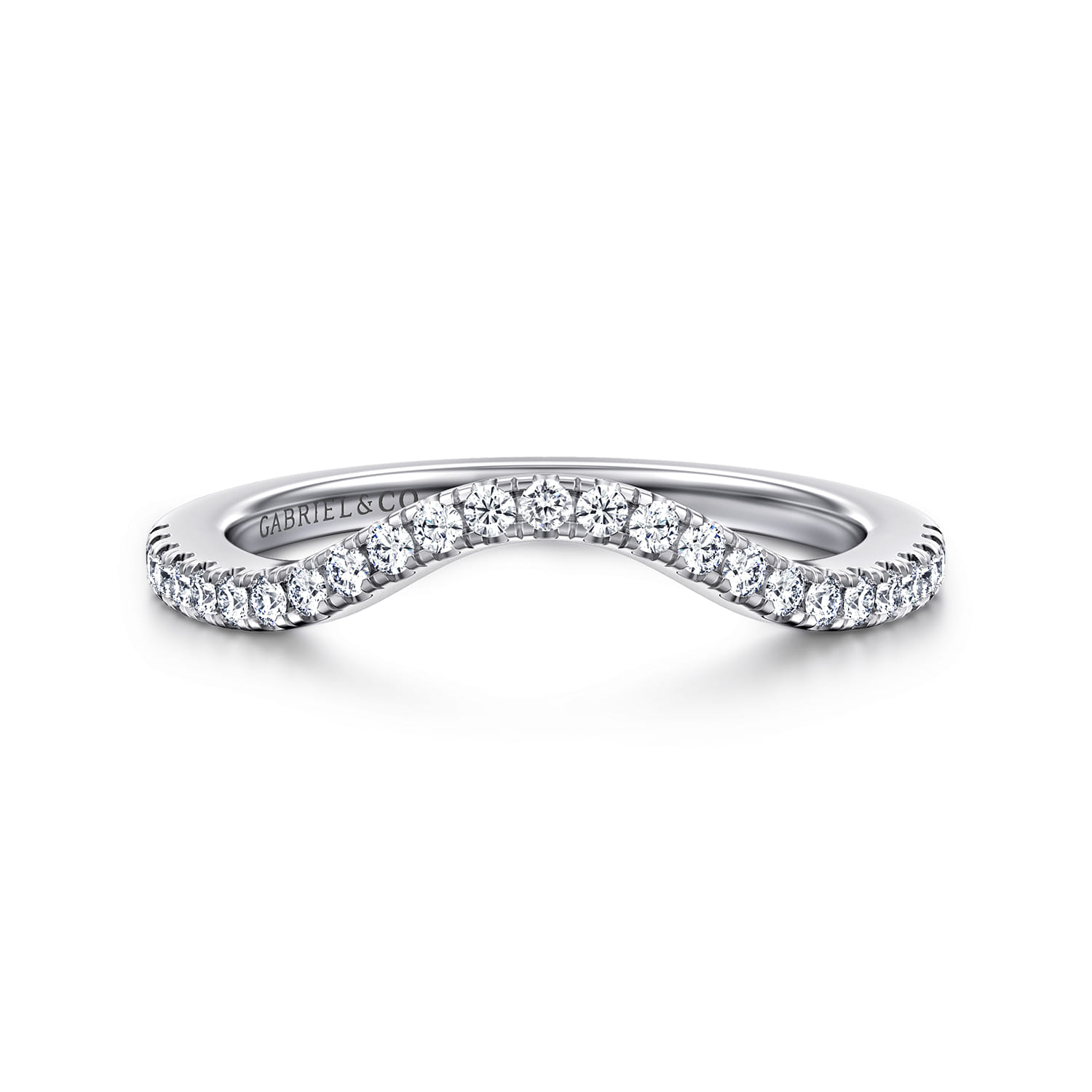 14K White Gold Diamond Matching Wedding Band - 0.19 ct - Shot 1
