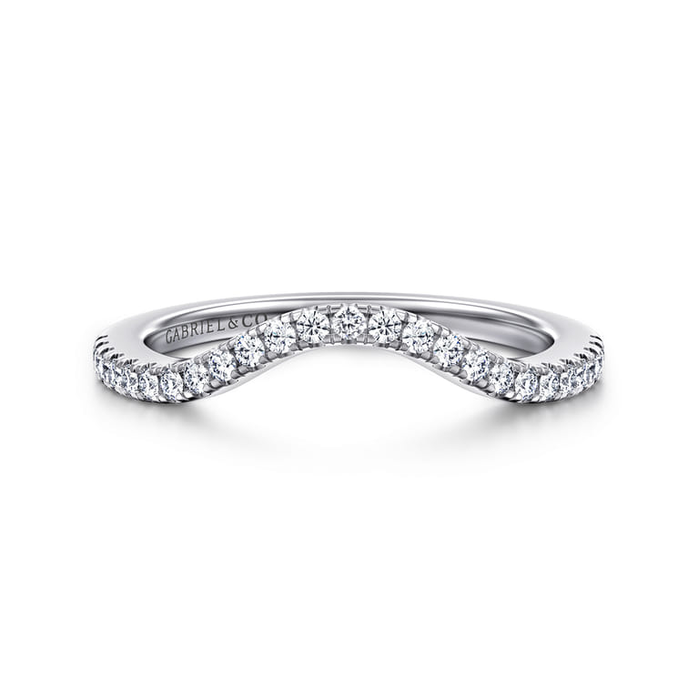 14K White Gold Diamond Matching Wedding Band - 0.19 ct - Shot 1
