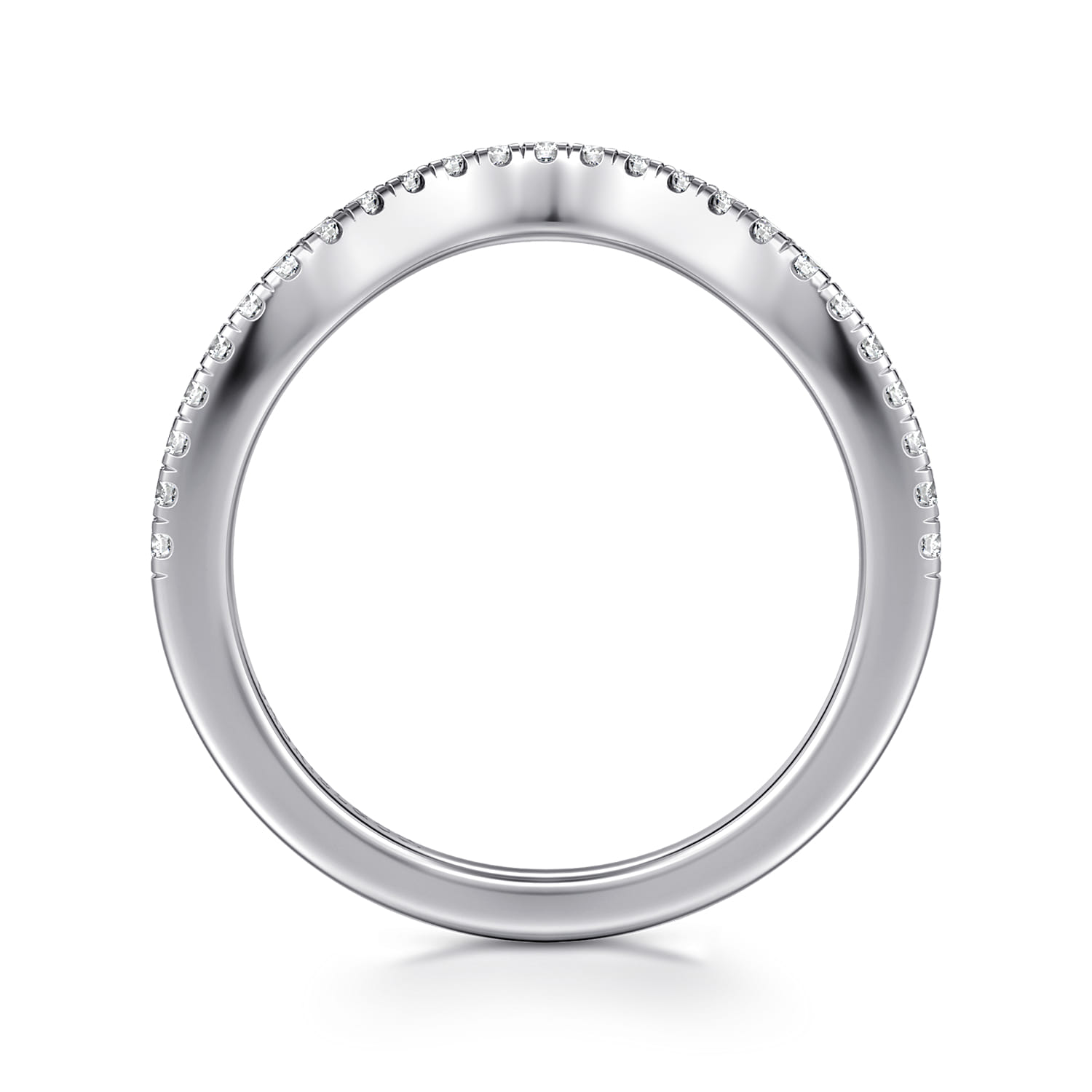 14K White Gold Diamond Matching Wedding Band - 0.19 ct - Shot 2