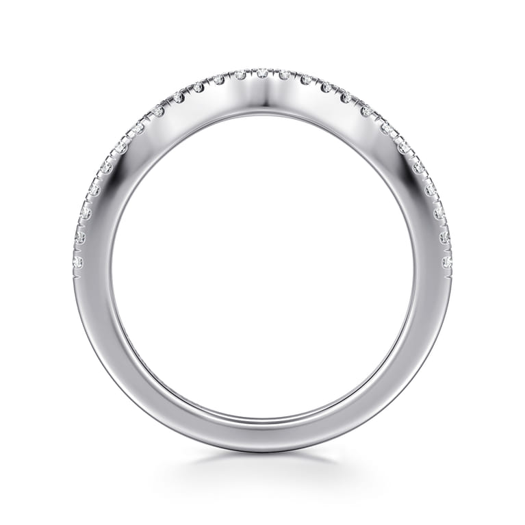 14K White Gold Diamond Matching Wedding Band - 0.19 ct - Shot 2
