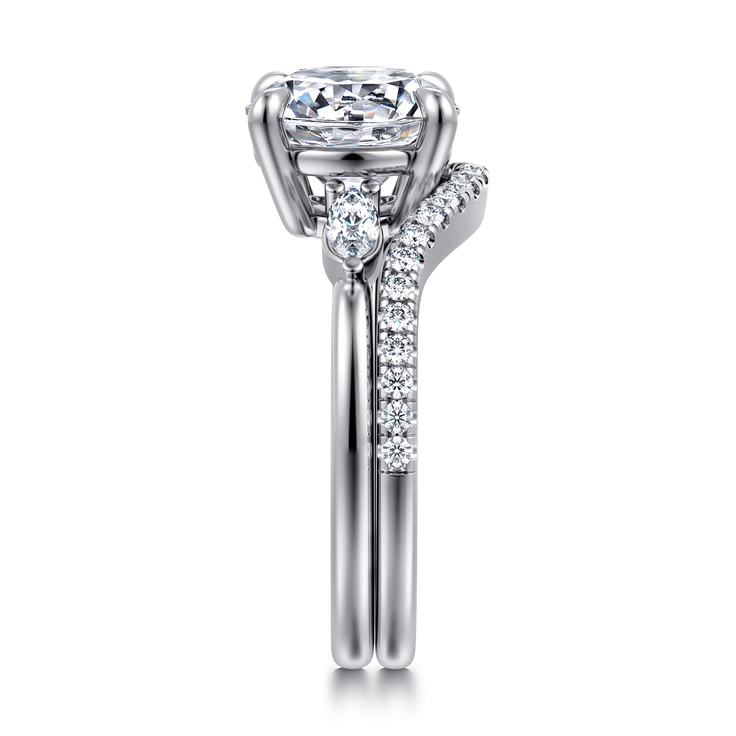 14K White Gold Diamond Matching Wedding Band - 0.19 ct - Shot 4