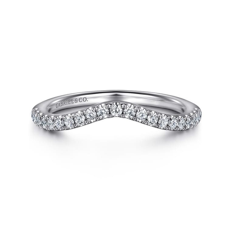 14K White Gold Diamond Matching Wedding Band - 0.25 ct - Shot 1