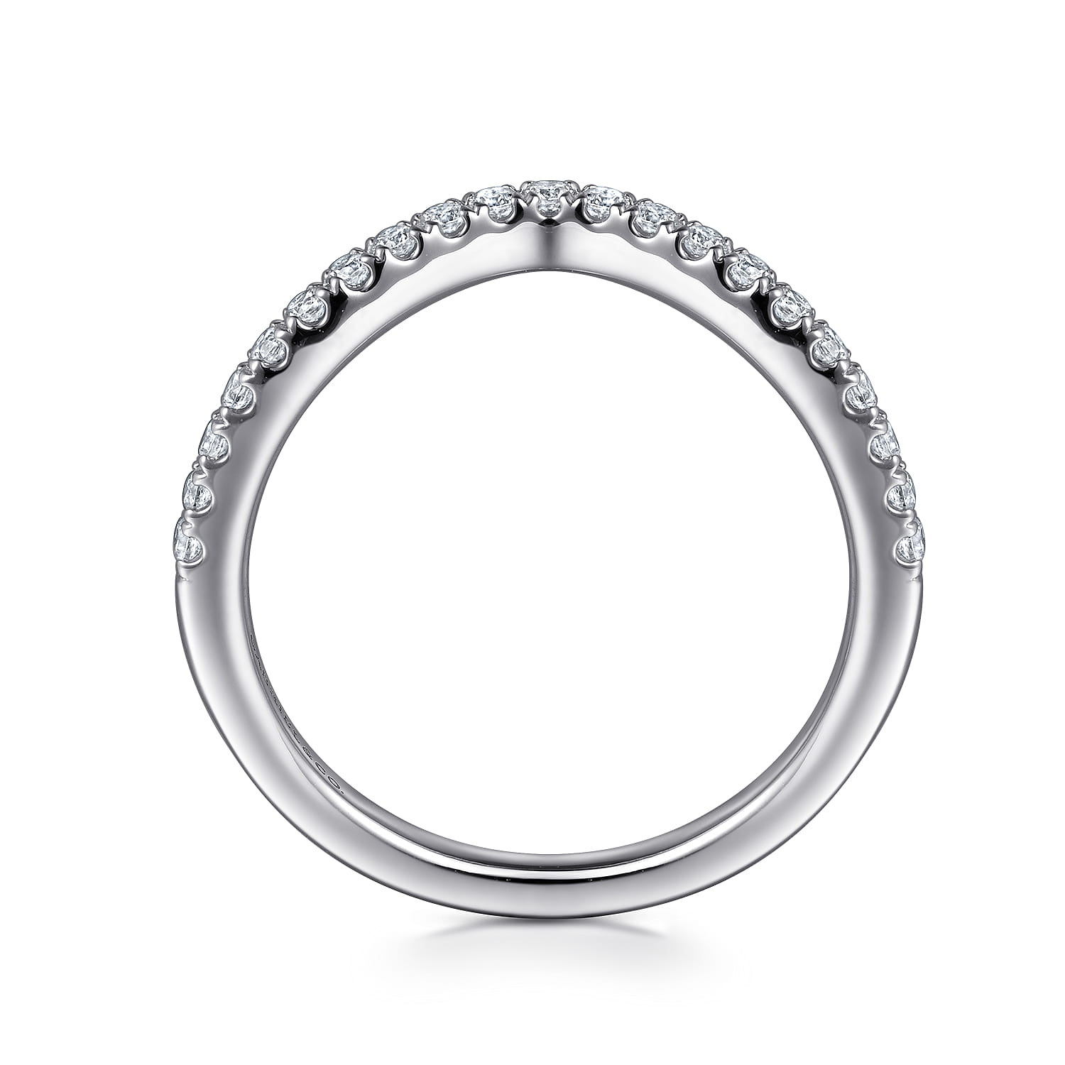 14K White Gold Diamond Matching Wedding Band - 0.25 ct - Shot 2
