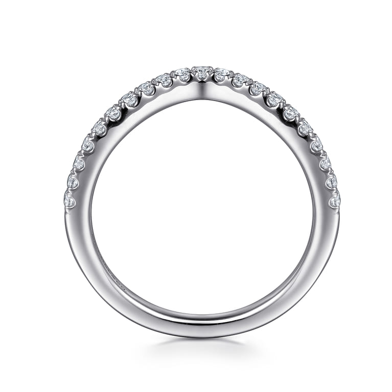14K White Gold Diamond Matching Wedding Band - 0.25 ct - Shot 2