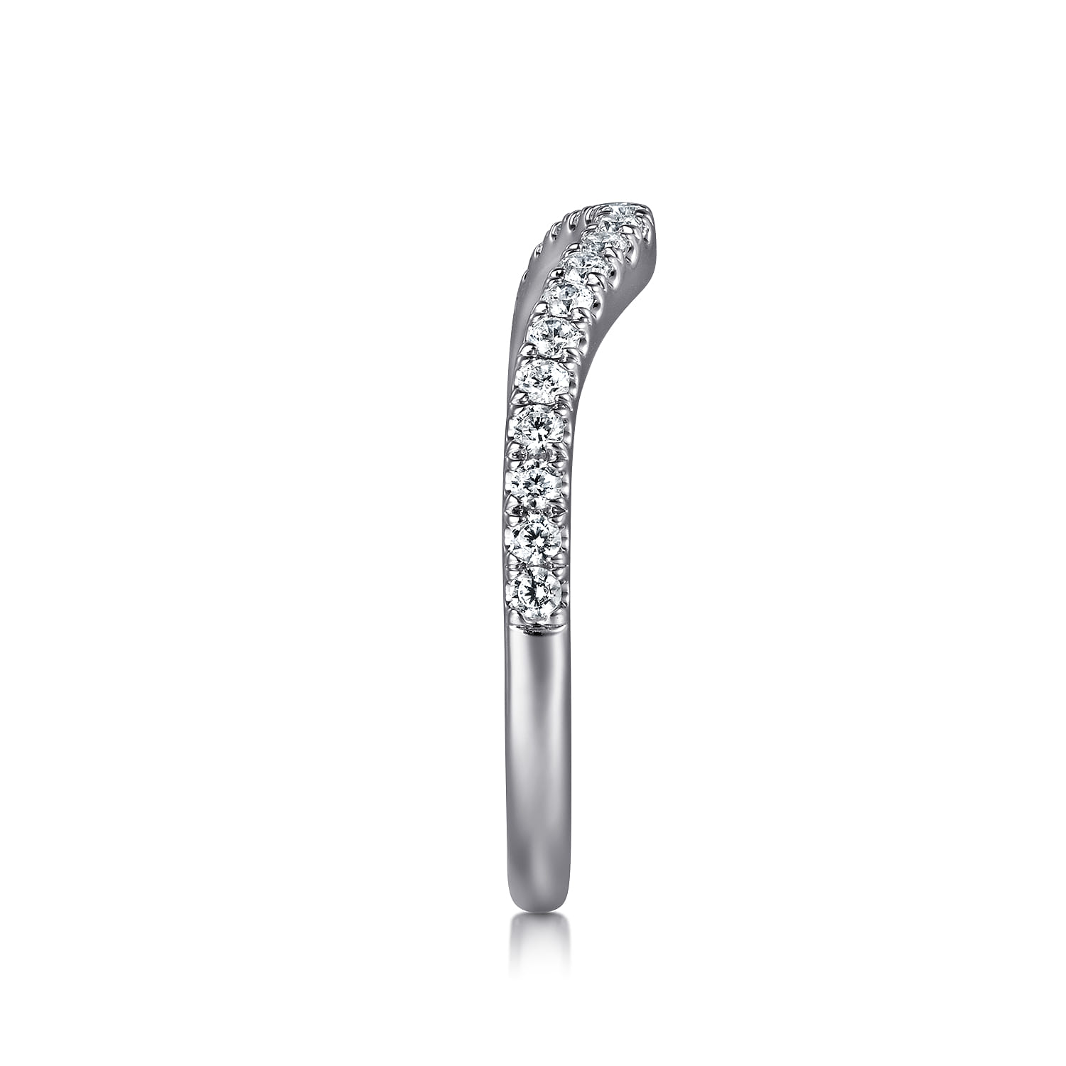 14K White Gold Diamond Matching Wedding Band - 0.25 ct - Shot 5
