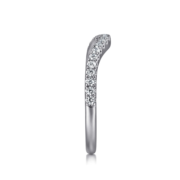 14K White Gold Diamond Matching Wedding Band - 0.25 ct - Shot 5