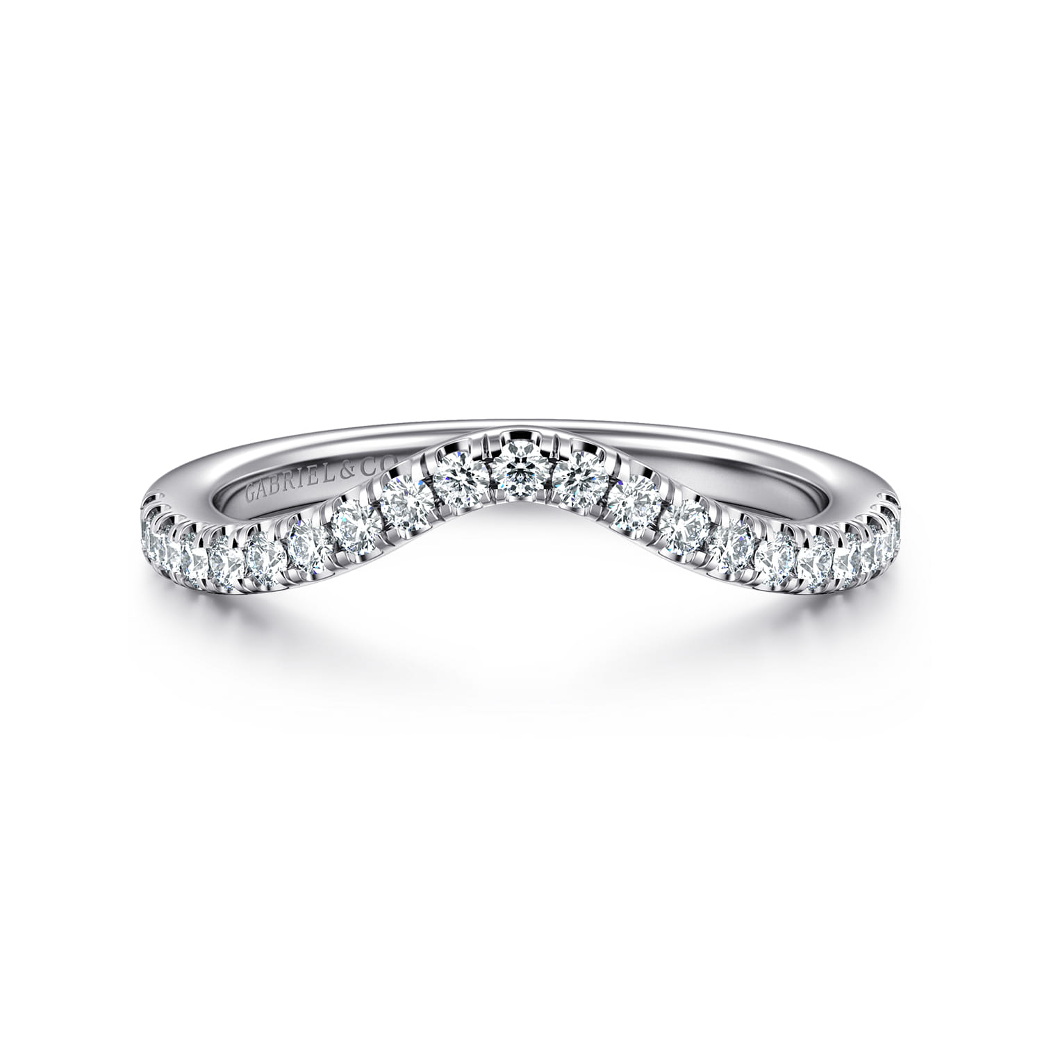 14K White Gold Diamond Matching Wedding Band - 0.25 ct - Shot 1