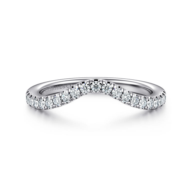 14K White Gold Diamond Matching Wedding Band - 0.25 ct - Shot 1