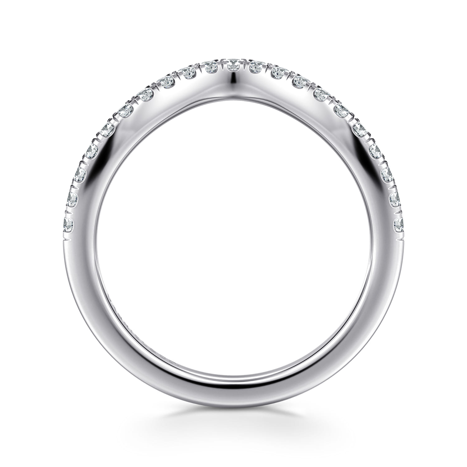 14K White Gold Diamond Matching Wedding Band - 0.25 ct - Shot 2