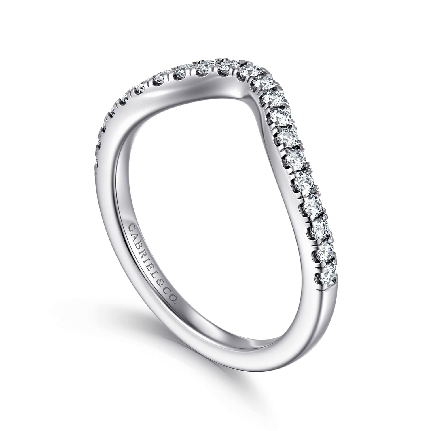 14K White Gold Diamond Matching Wedding Band - 0.25 ct - Shot 3