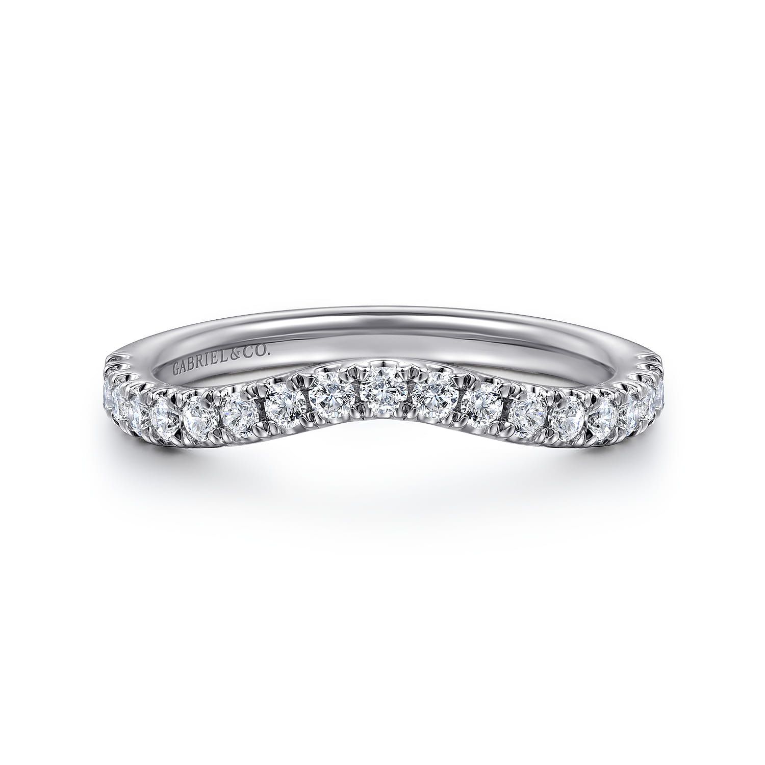 14K White Gold Diamond Matching Wedding Band - 0.32 ct - Shot 1