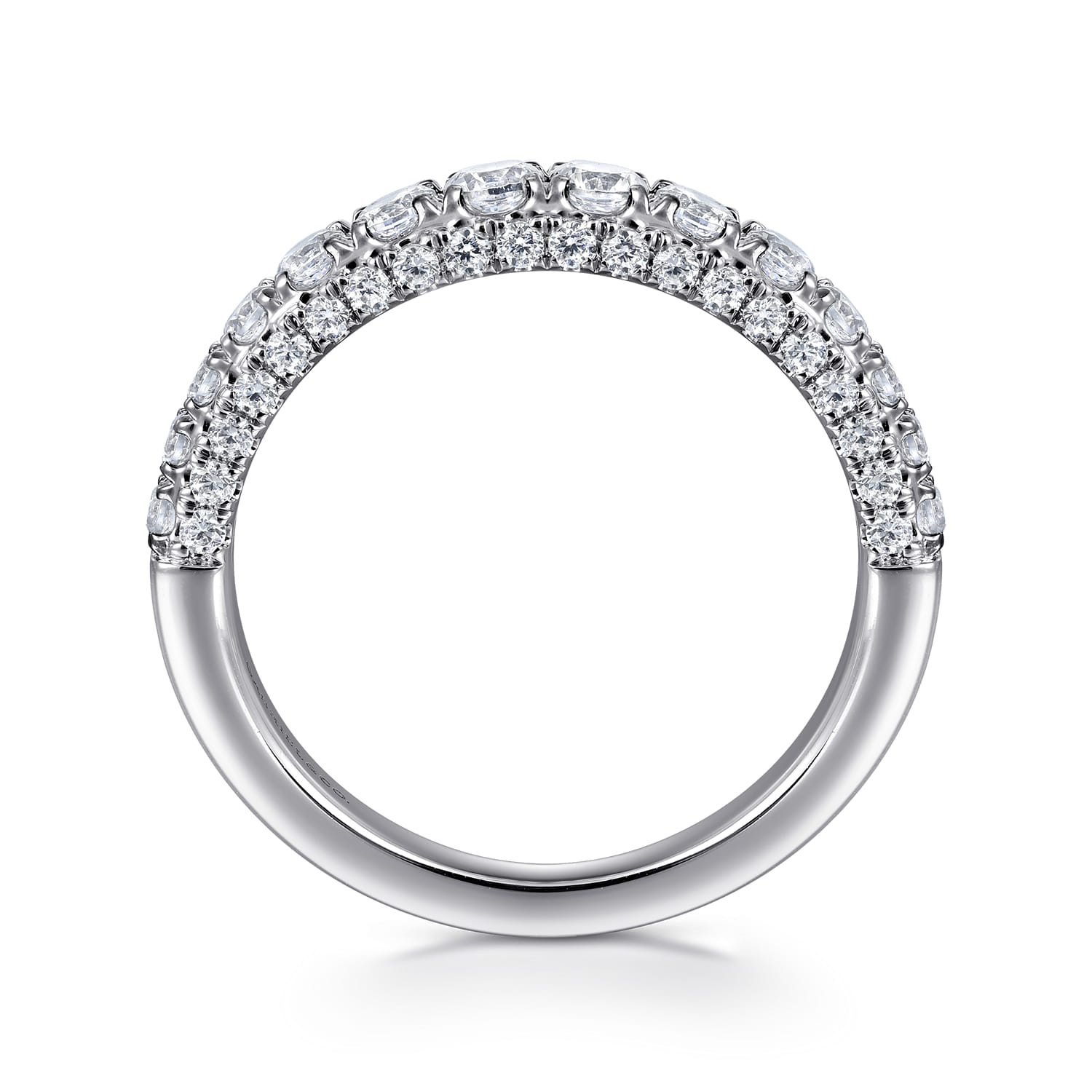 14K White Gold Diamond Matching Wedding Band - 0.86 ct - Shot 2