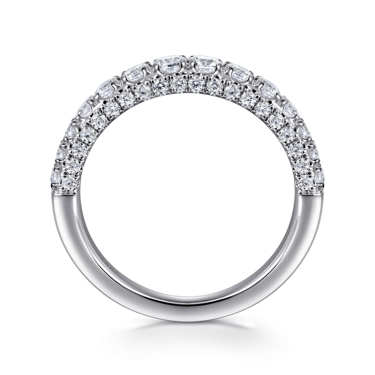 14K White Gold Diamond Matching Wedding Band - 0.86 ct - Shot 2