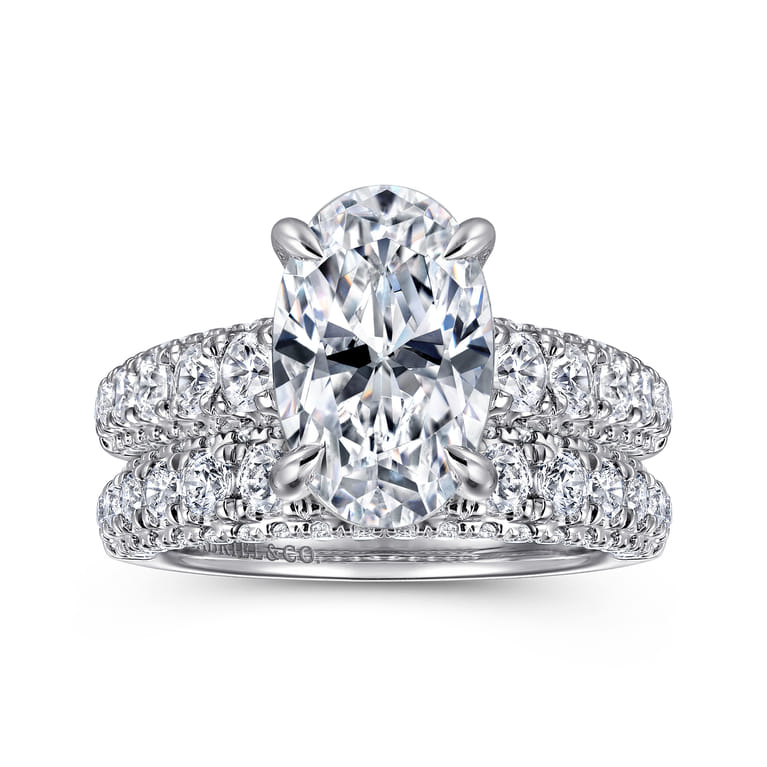 14K White Gold Diamond Matching Wedding Band - 0.86 ct - Shot 4