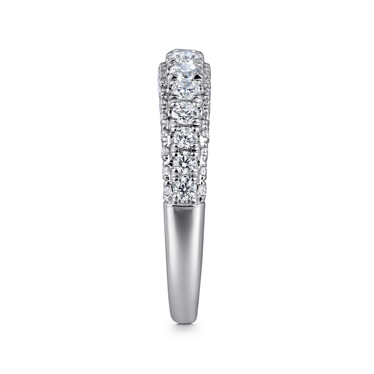14K White Gold Diamond Matching Wedding Band - 0.86 ct - Shot 5