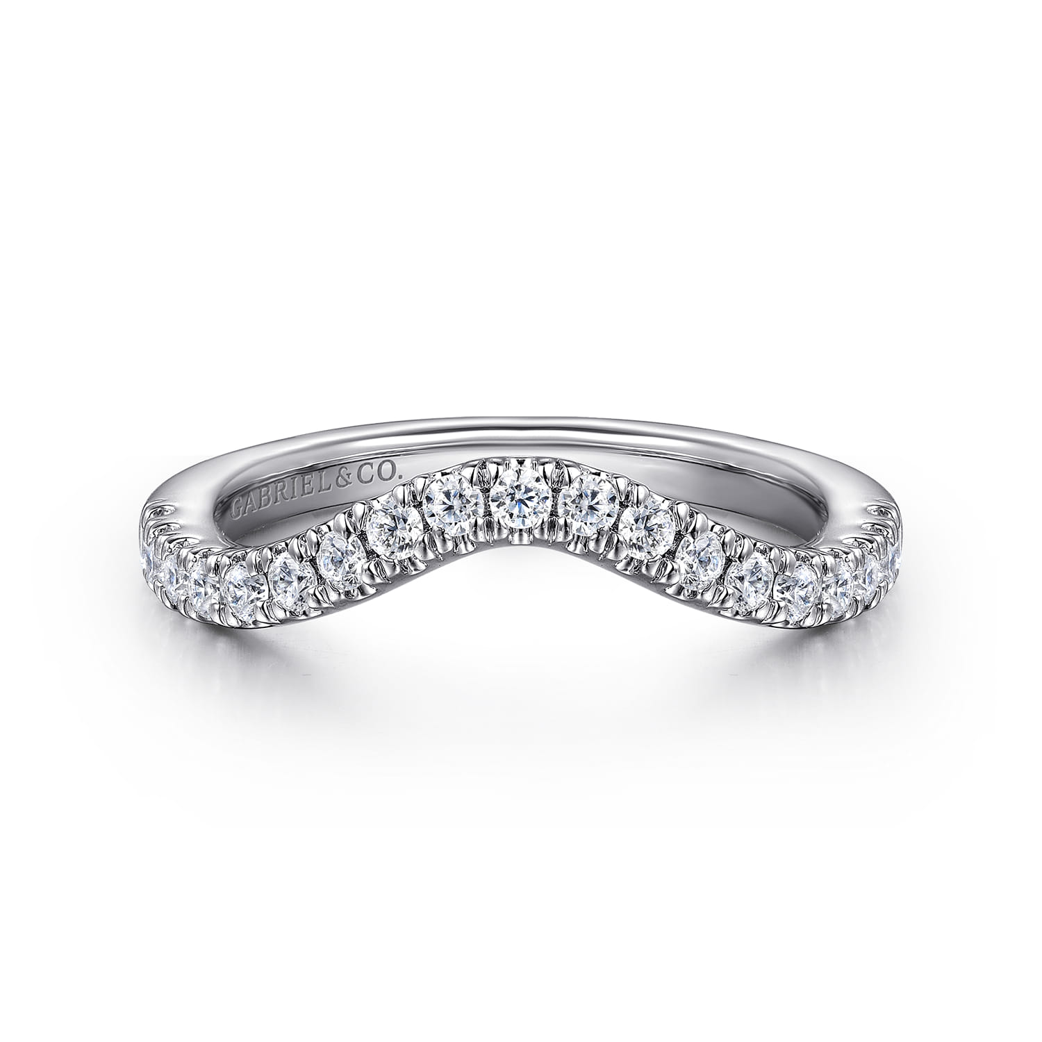 14K White Gold Diamond Matching Wedding Band - 0.34 ct - Shot 1