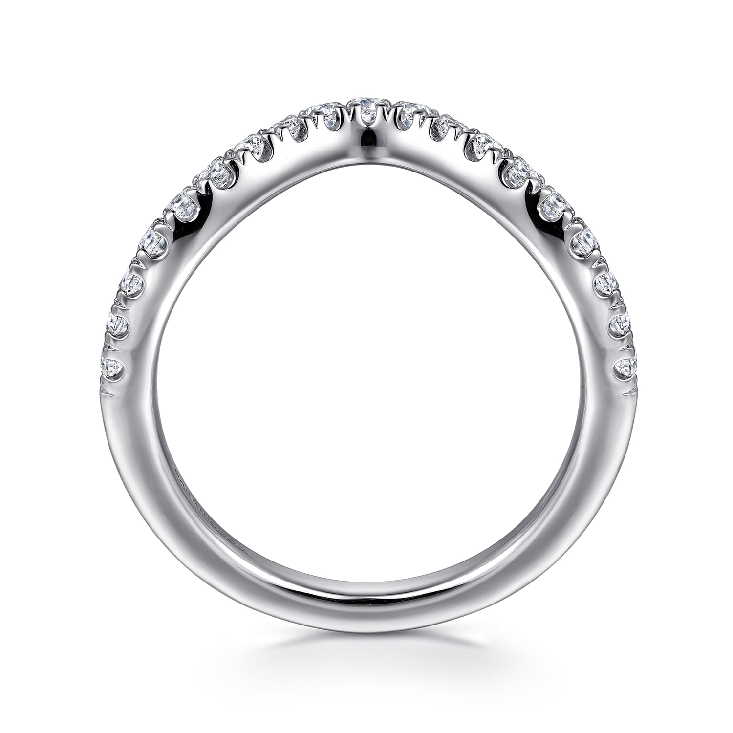 14K White Gold Diamond Matching Wedding Band - 0.34 ct - Shot 2