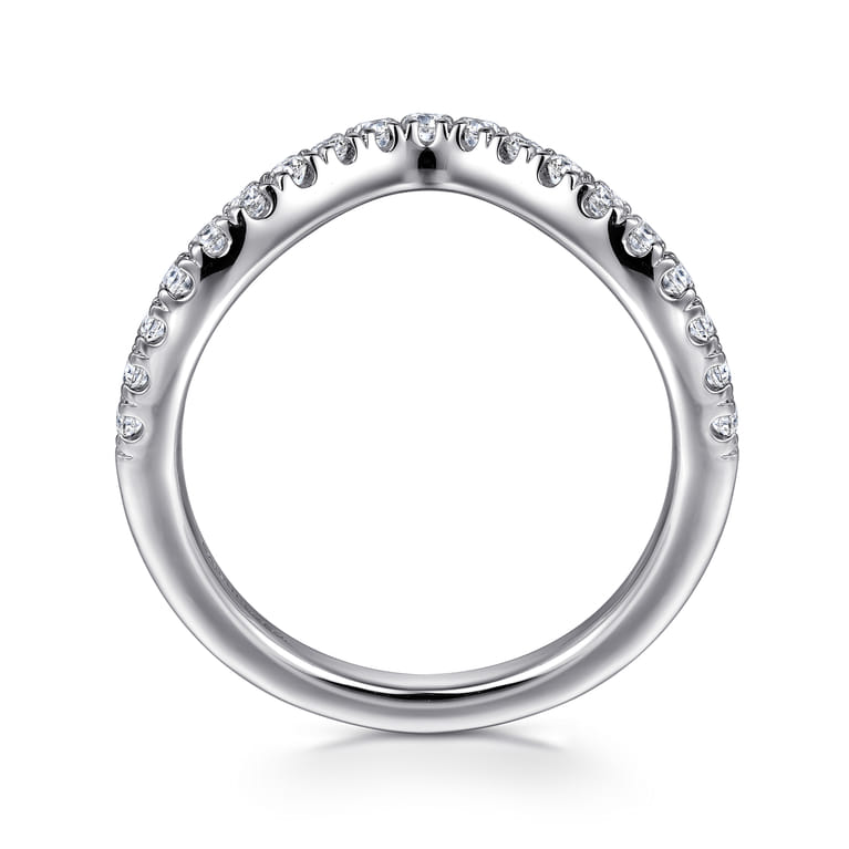 14K White Gold Diamond Matching Wedding Band - 0.34 ct - Shot 2