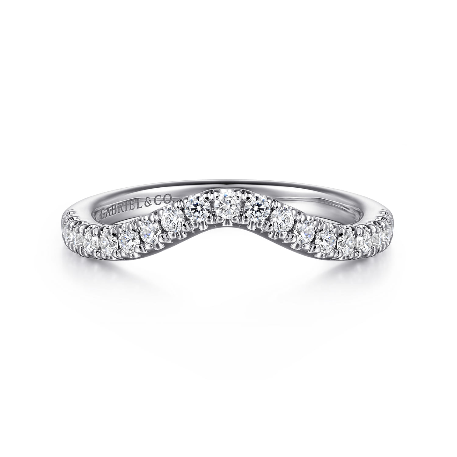 14K White Gold Diamond Matching Wedding Band - 0.34 ct - Shot 1