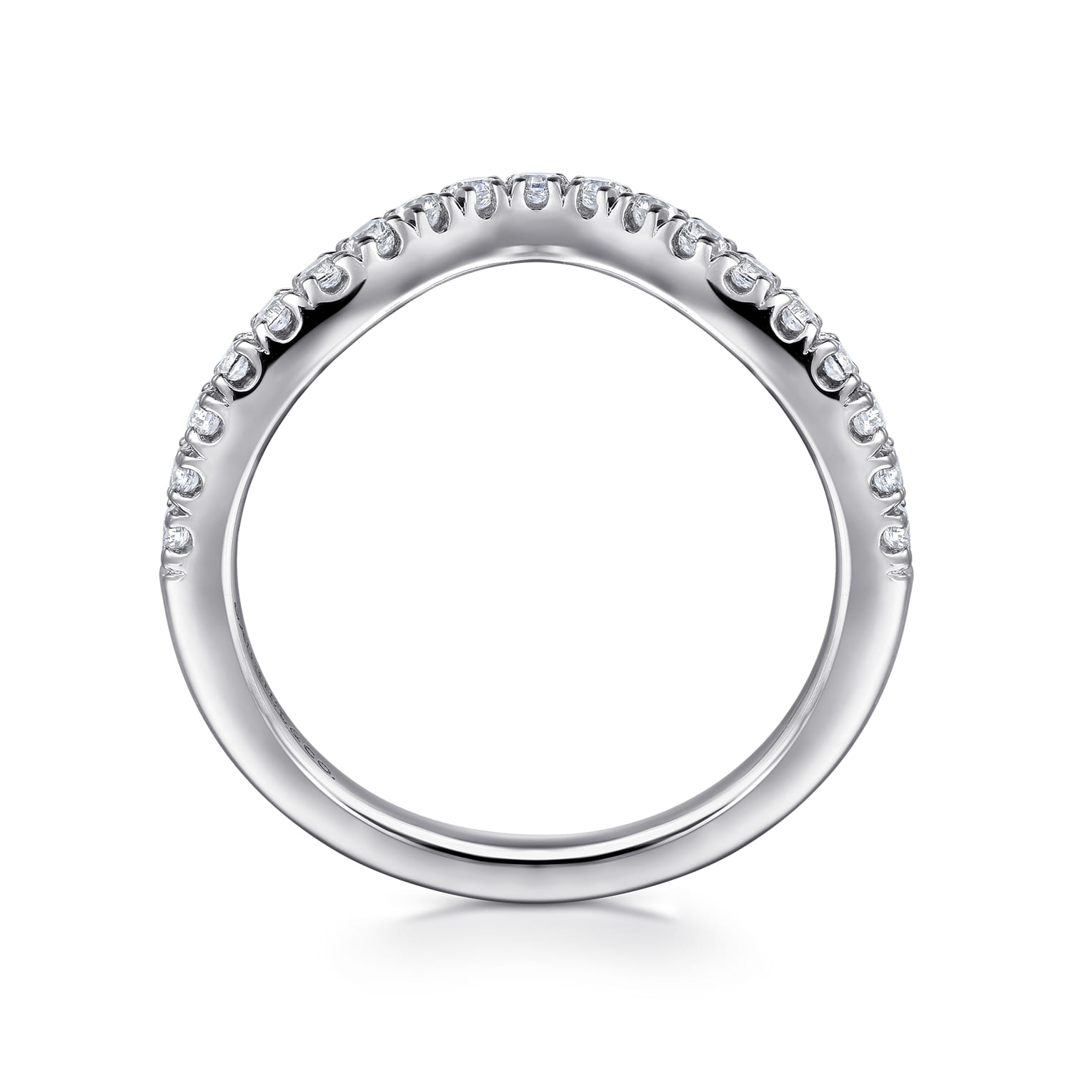 14K White Gold Diamond Matching Wedding Band - 0.34 ct - Shot 2
